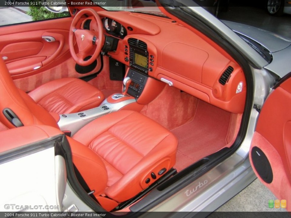 Boxster Red Interior Dashboard for the 2004 Porsche 911 Turbo Cabriolet #61881327