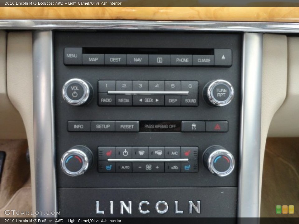 Light Camel/Olive Ash Interior Controls for the 2010 Lincoln MKS EcoBoost AWD #61888074