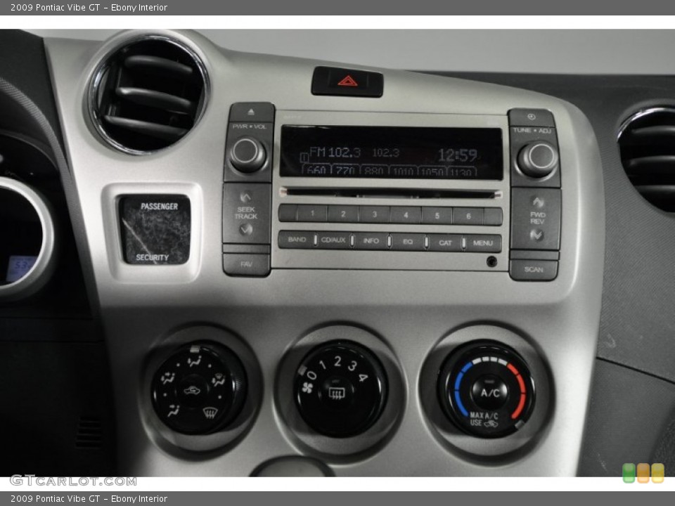 Ebony Interior Controls for the 2009 Pontiac Vibe GT #61889670