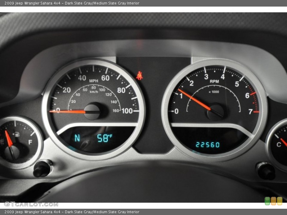 Dark Slate Gray/Medium Slate Gray Interior Gauges for the 2009 Jeep Wrangler Sahara 4x4 #61889991