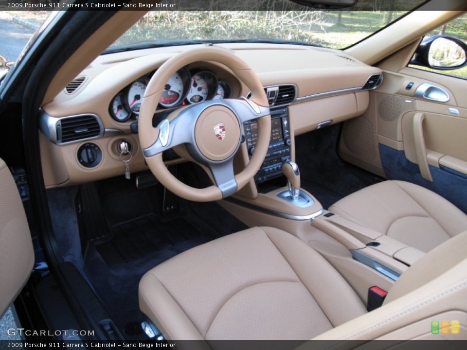 Sand Beige Interior Prime Interior for the 2009 Porsche 911 Carrera S Cabriolet #61892238