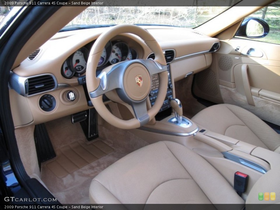 Sand Beige Interior Prime Interior for the 2009 Porsche 911 Carrera 4S Coupe #61892415