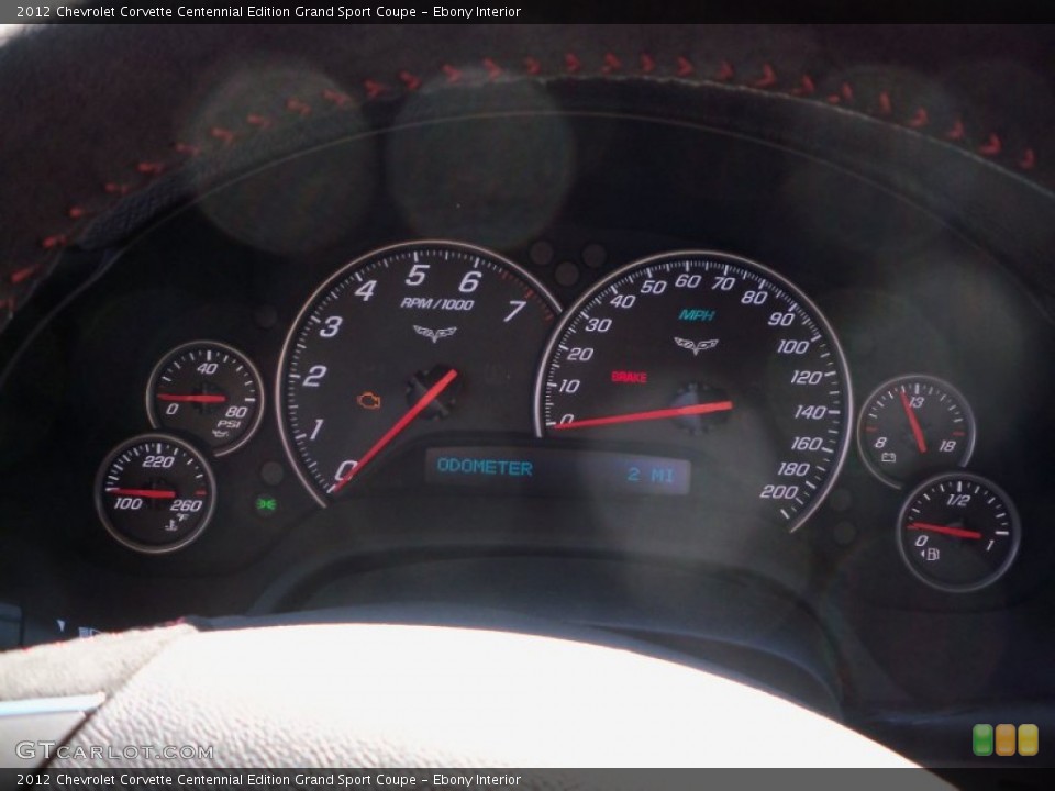 Ebony Interior Gauges for the 2012 Chevrolet Corvette Centennial Edition Grand Sport Coupe #61894398