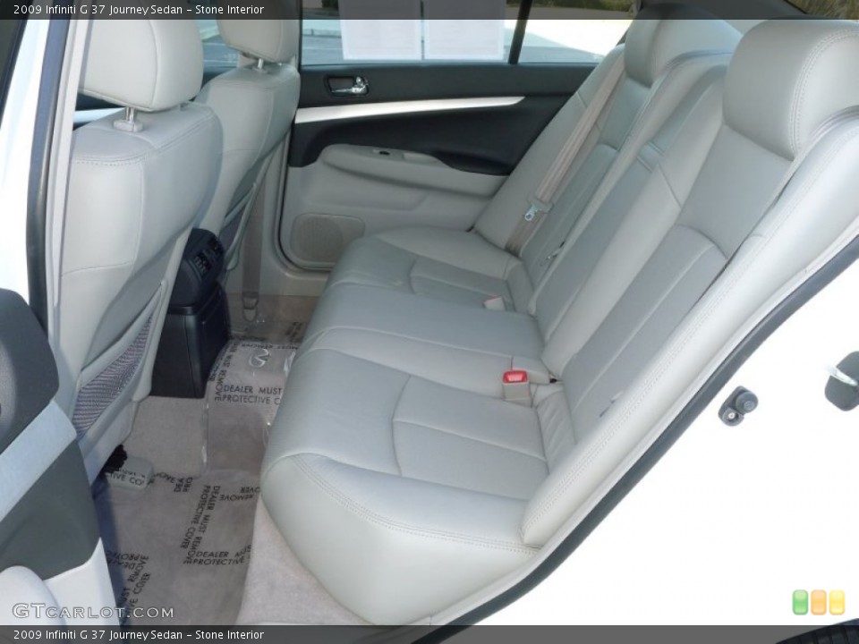 Stone Interior Rear Seat for the 2009 Infiniti G 37 Journey Sedan #61895275