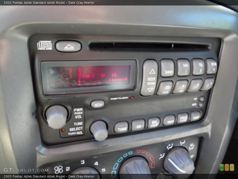 Dark Gray Interior Controls for the 2003 Pontiac Aztek  #61897779