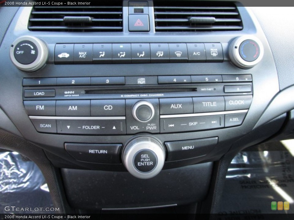 Black Interior Controls for the 2008 Honda Accord LX-S Coupe #61904916