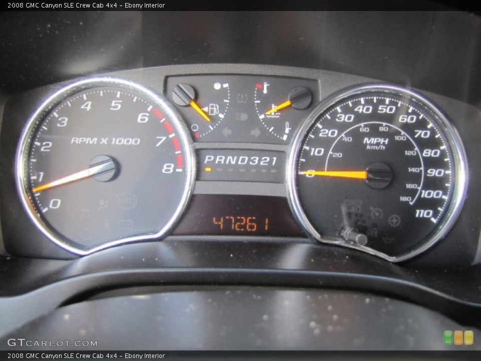 Ebony Interior Gauges for the 2008 GMC Canyon SLE Crew Cab 4x4 #61912504