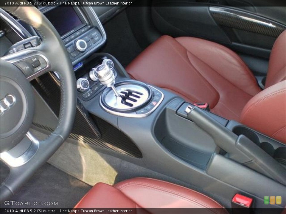Fine Nappa Tuscan Brown Leather Interior Transmission for the 2010 Audi R8 5.2 FSI quattro #61914754
