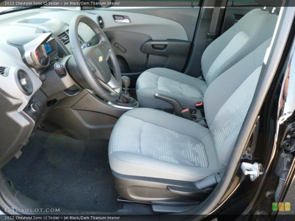 Jet Black/Dark Titanium Interior Front Seat for the 2012 Chevrolet Sonic LS Sedan #61914775