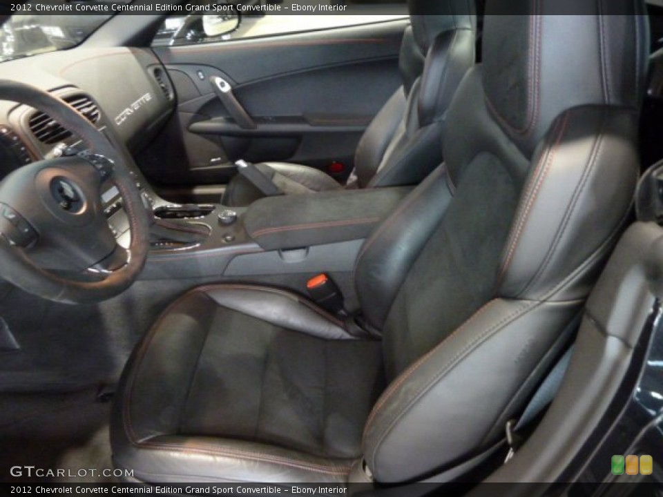 Ebony Interior Photo for the 2012 Chevrolet Corvette Centennial Edition Grand Sport Convertible #61916159