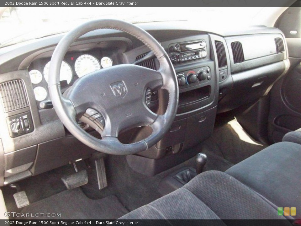 Dark Slate Gray Interior Dashboard for the 2002 Dodge Ram 1500 Sport Regular Cab 4x4 #61919432