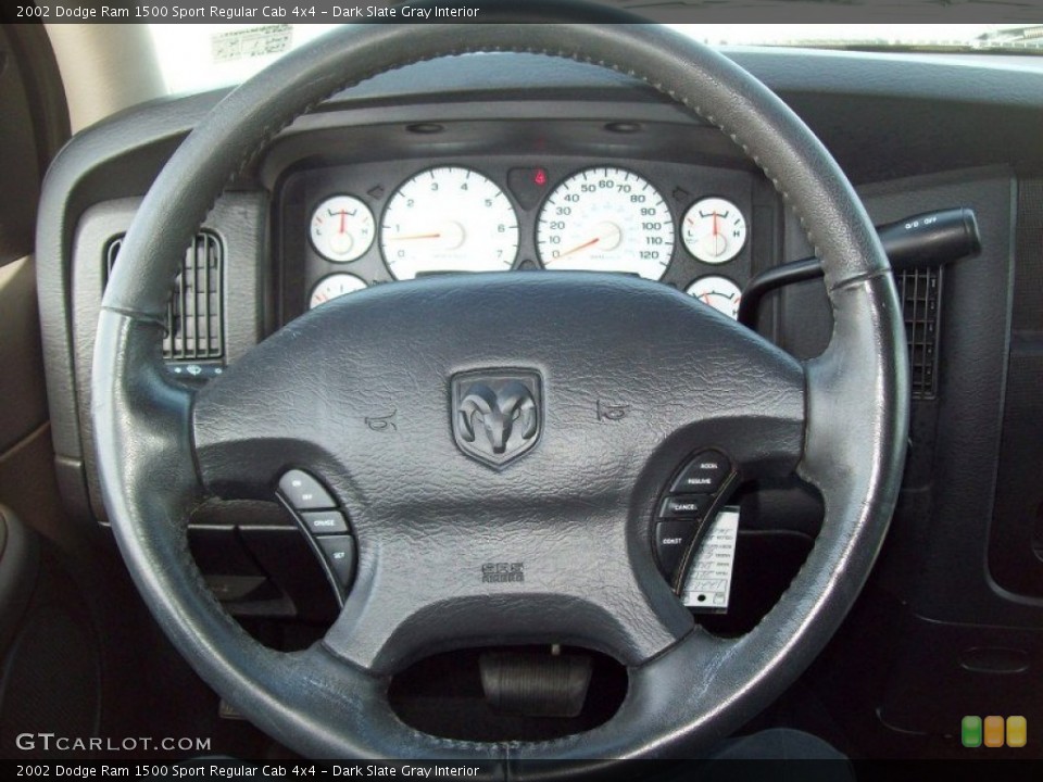 Dark Slate Gray Interior Steering Wheel for the 2002 Dodge Ram 1500 Sport Regular Cab 4x4 #61919545