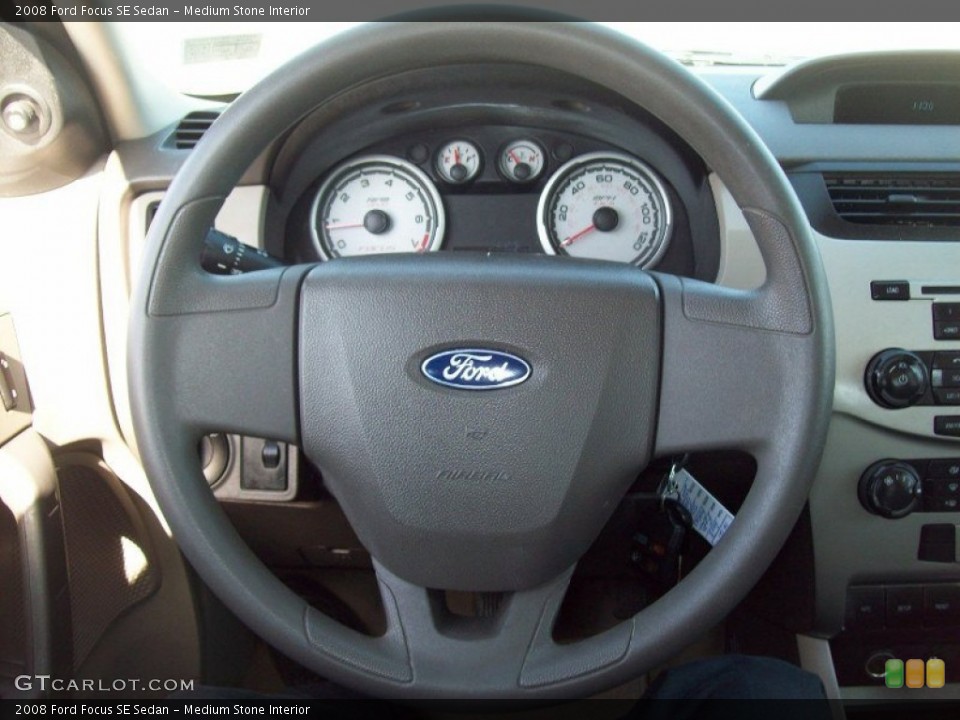 Medium Stone Interior Steering Wheel for the 2008 Ford Focus SE Sedan #61920073