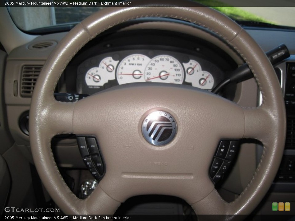 Medium Dark Parchment Interior Steering Wheel for the 2005 Mercury Mountaineer V6 AWD #61921372