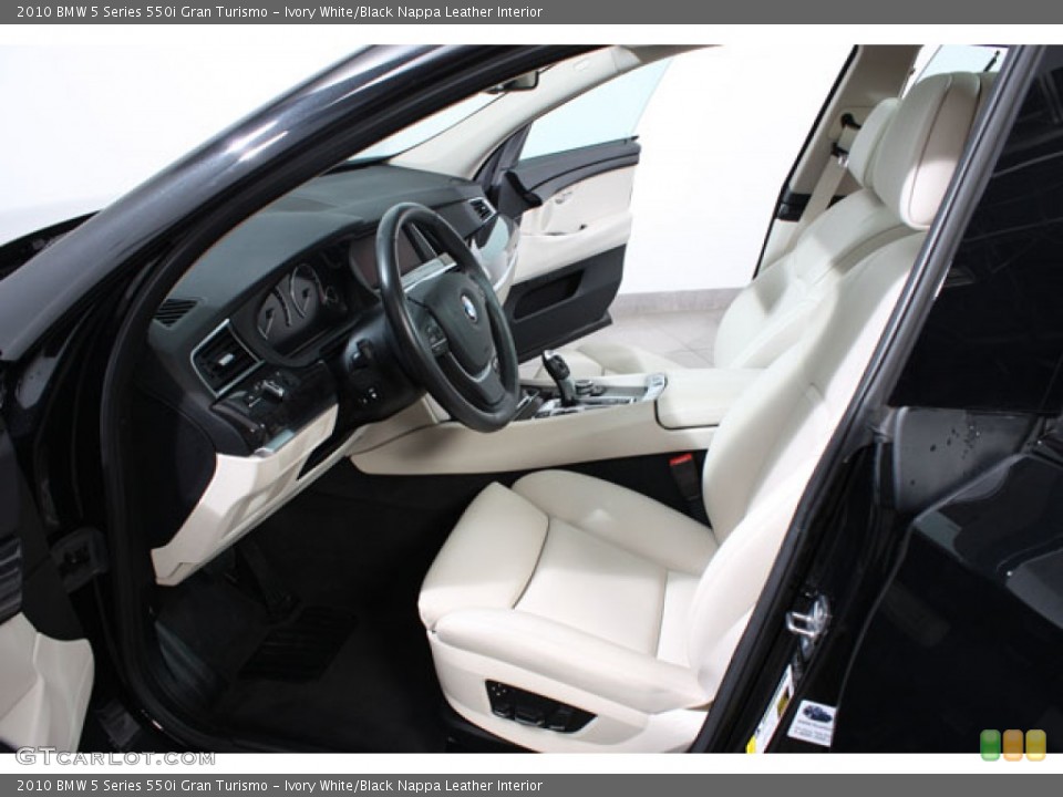 Ivory White/Black Nappa Leather Interior Front Seat for the 2010 BMW 5 Series 550i Gran Turismo #61927882