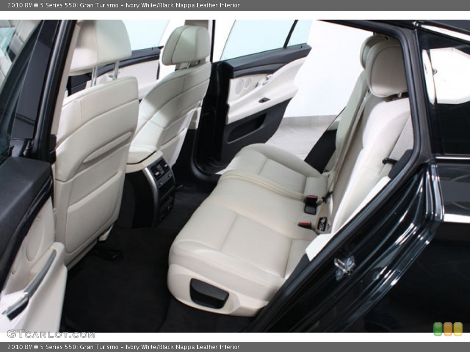Ivory White/Black Nappa Leather Interior Rear Seat for the 2010 BMW 5 Series 550i Gran Turismo #61927891