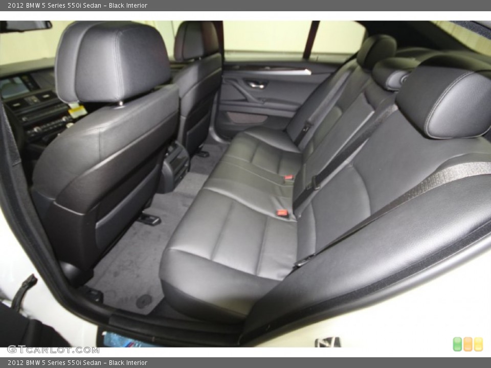 Black Interior Rear Seat for the 2012 BMW 5 Series 550i Sedan #61928821