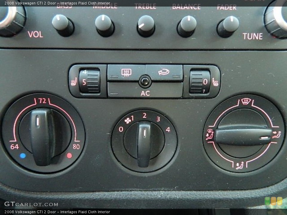 Interlagos Plaid Cloth Interior Controls for the 2008 Volkswagen GTI 2 Door #61937609