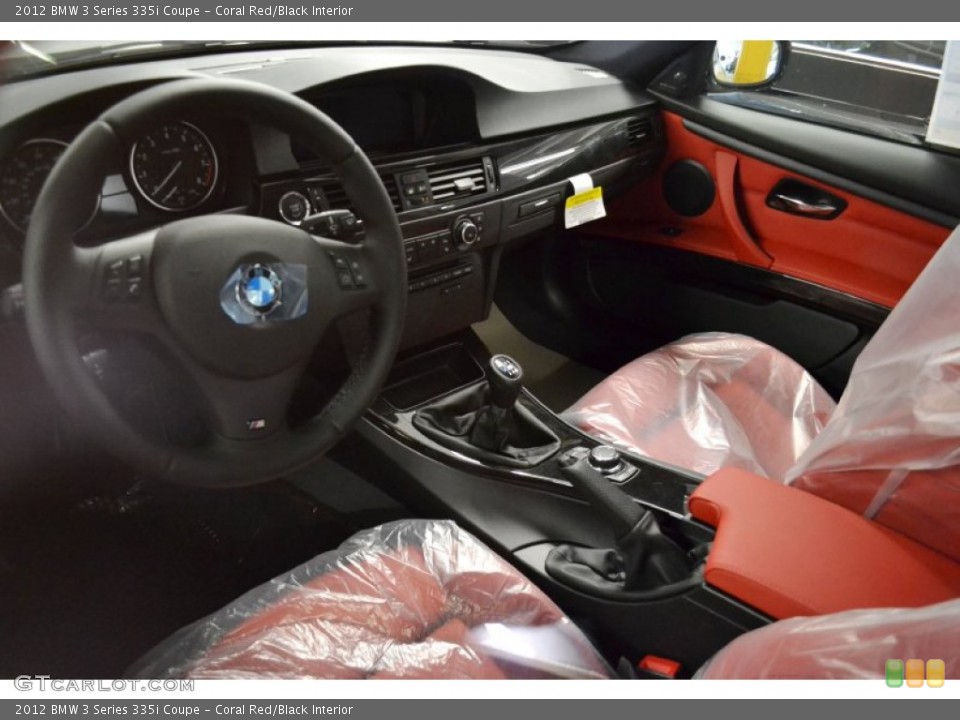 Coral Red/Black Interior Prime Interior for the 2012 BMW 3 Series 335i Coupe #61945721