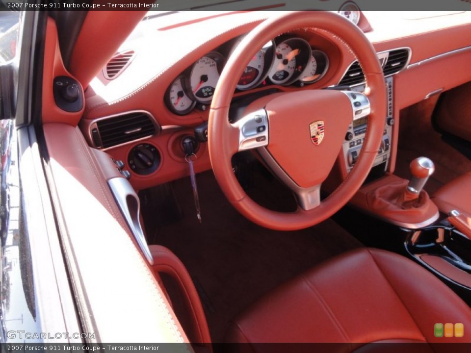 Terracotta Interior Steering Wheel for the 2007 Porsche 911 Turbo Coupe #61953713