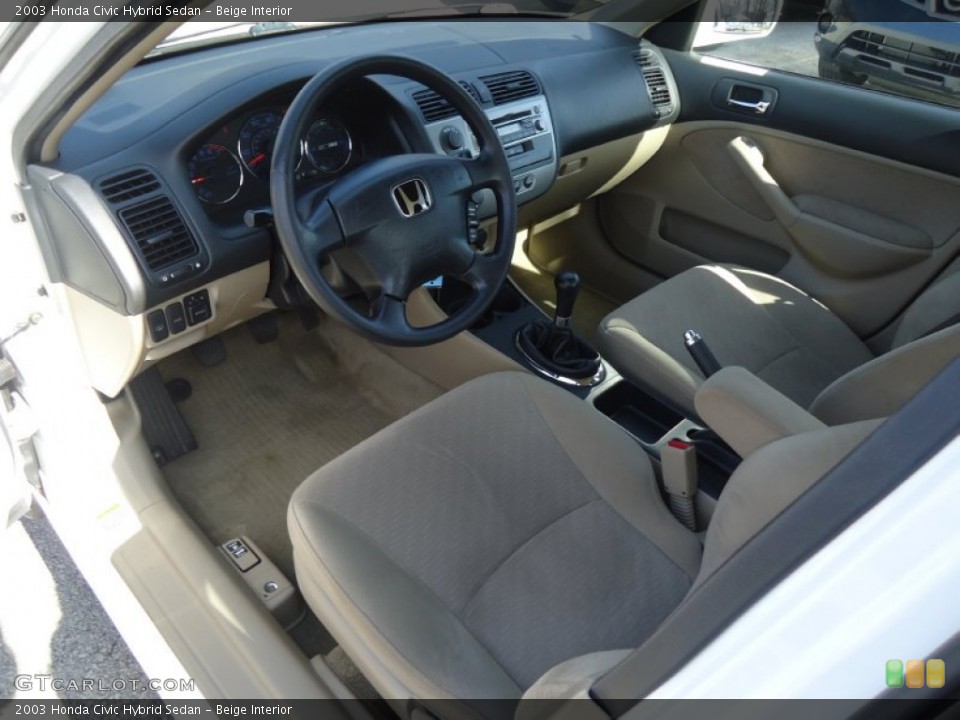 Beige Interior Prime Interior for the 2003 Honda Civic Hybrid Sedan #61973532