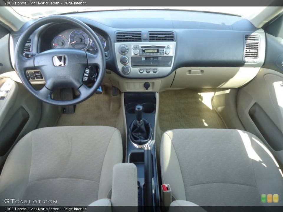 Beige Interior Dashboard for the 2003 Honda Civic Hybrid Sedan #61973655