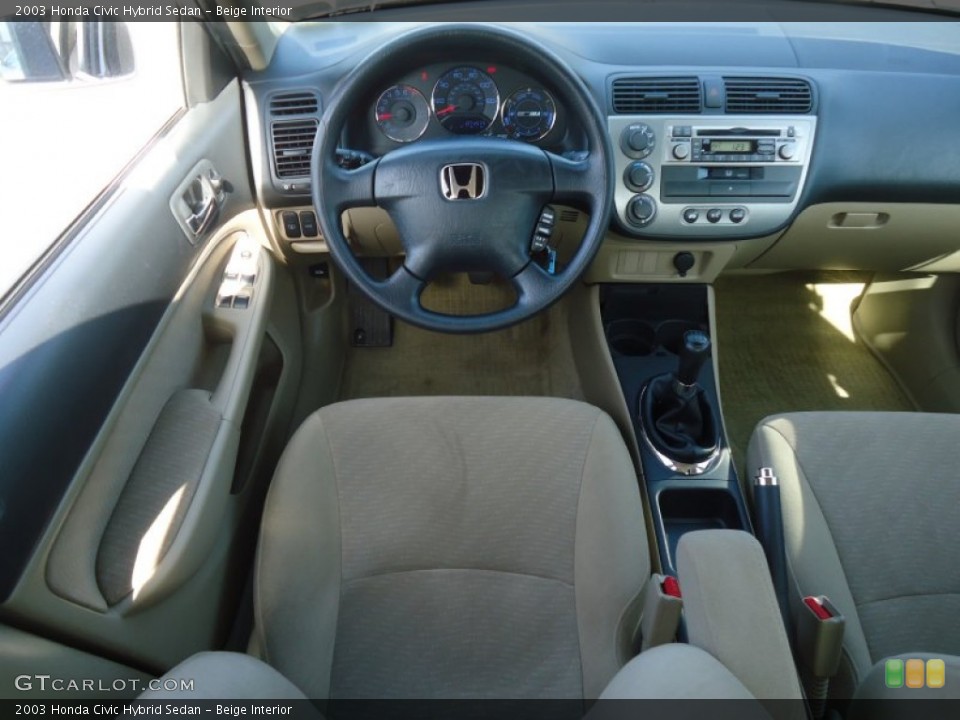 Beige Interior Dashboard for the 2003 Honda Civic Hybrid Sedan #61973661