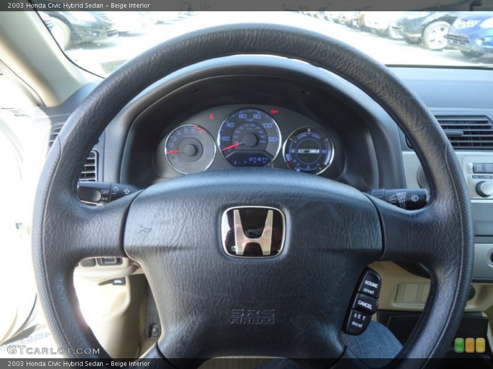 Beige Interior Steering Wheel for the 2003 Honda Civic Hybrid Sedan #61973718