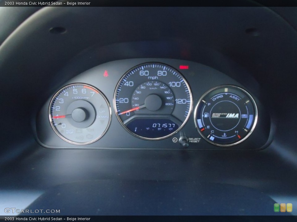 Beige Interior Gauges for the 2003 Honda Civic Hybrid Sedan #61973727