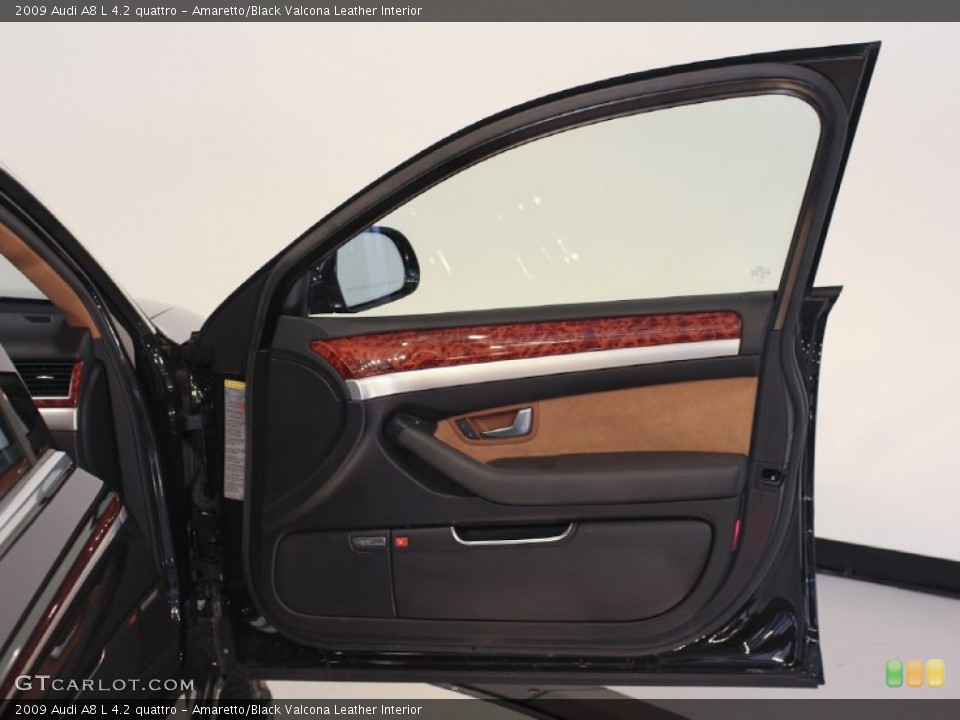 Amaretto/Black Valcona Leather Interior Door Panel for the 2009 Audi A8 L 4.2 quattro #61985268