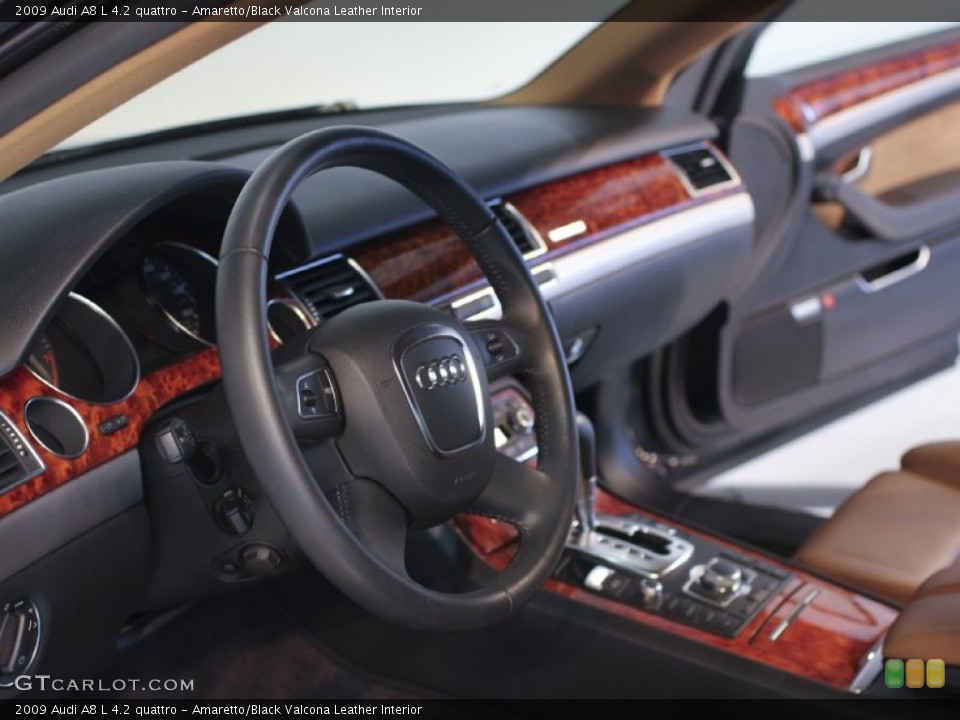 Amaretto/Black Valcona Leather Interior Steering Wheel for the 2009 Audi A8 L 4.2 quattro #61985316
