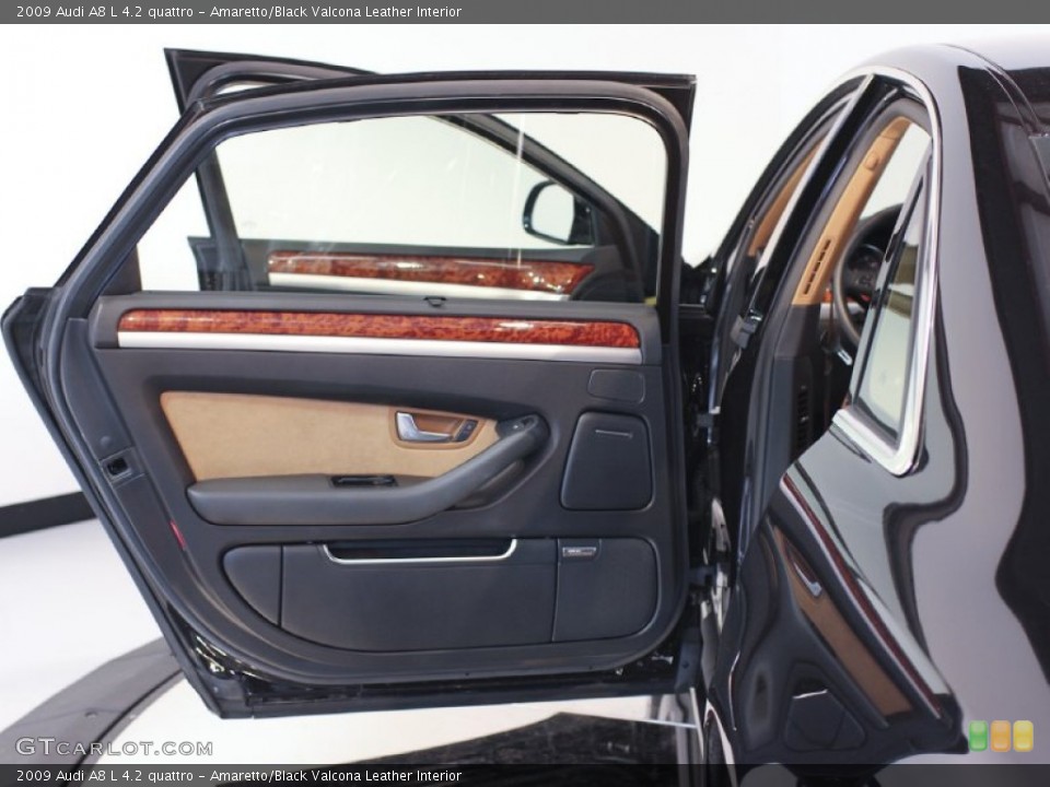 Amaretto/Black Valcona Leather Interior Door Panel for the 2009 Audi A8 L 4.2 quattro #61985388
