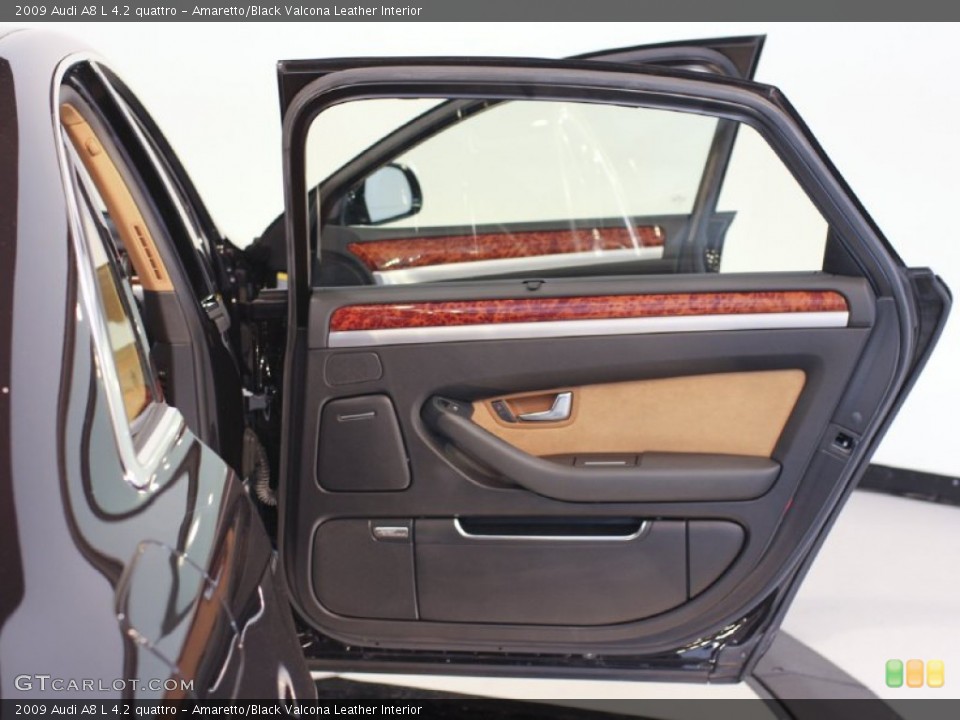 Amaretto/Black Valcona Leather Interior Door Panel for the 2009 Audi A8 L 4.2 quattro #61985397