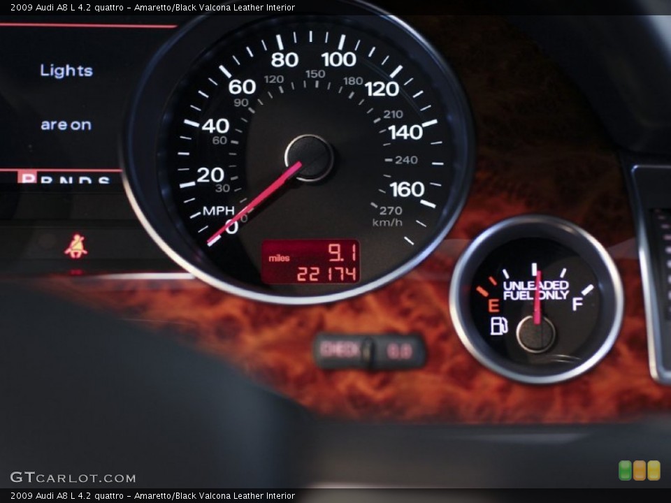 Amaretto/Black Valcona Leather Interior Gauges for the 2009 Audi A8 L 4.2 quattro #61985679