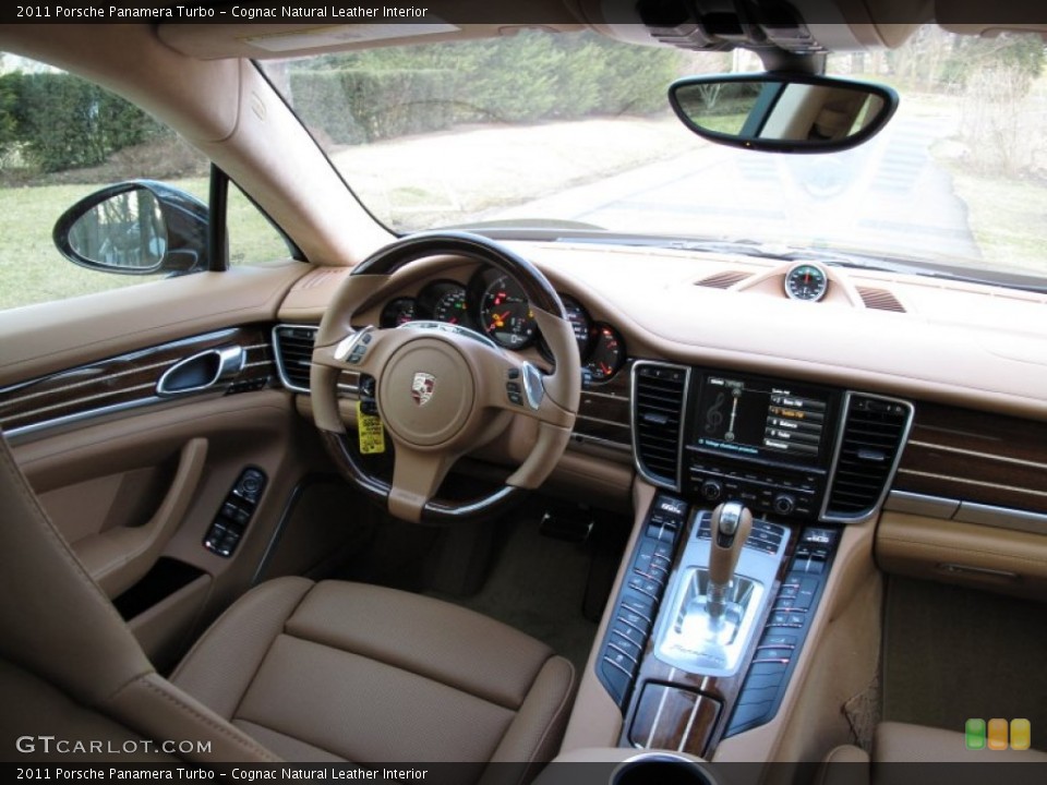 Cognac Natural Leather Interior Dashboard for the 2011 Porsche Panamera Turbo #61994307