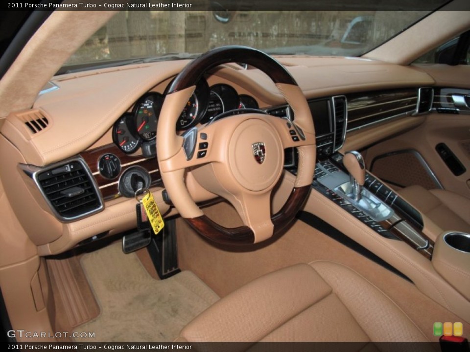 Cognac Natural Leather Interior Steering Wheel for the 2011 Porsche Panamera Turbo #61994364