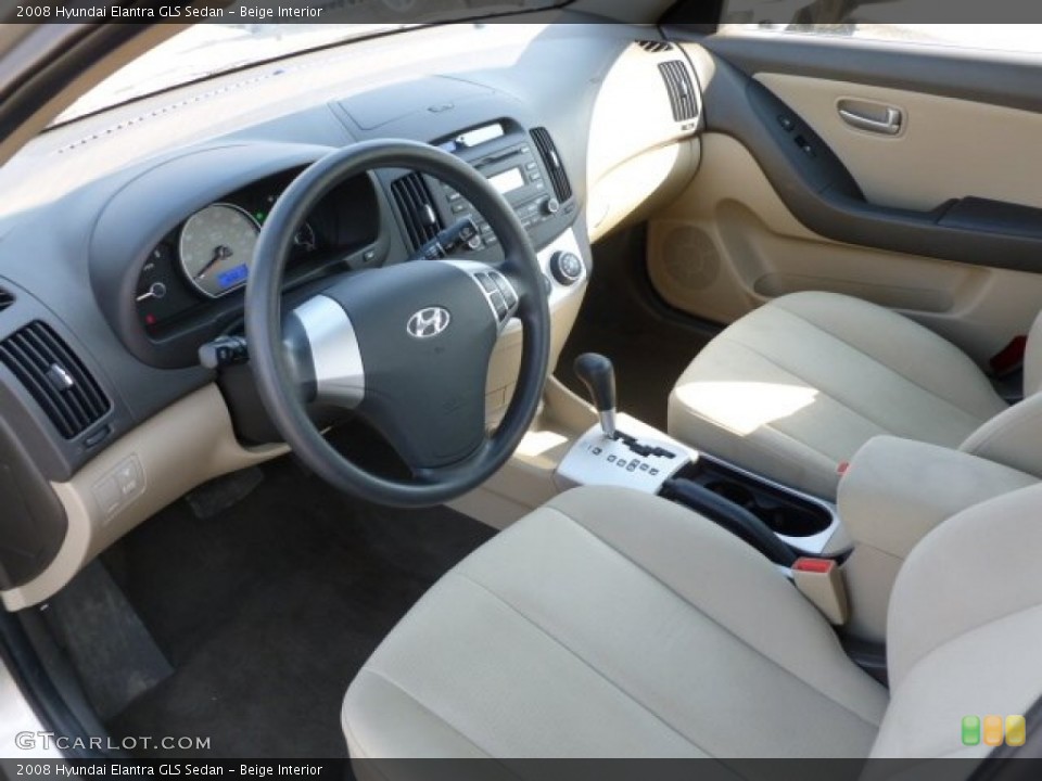 Beige Interior Prime Interior for the 2008 Hyundai Elantra GLS Sedan #62003148