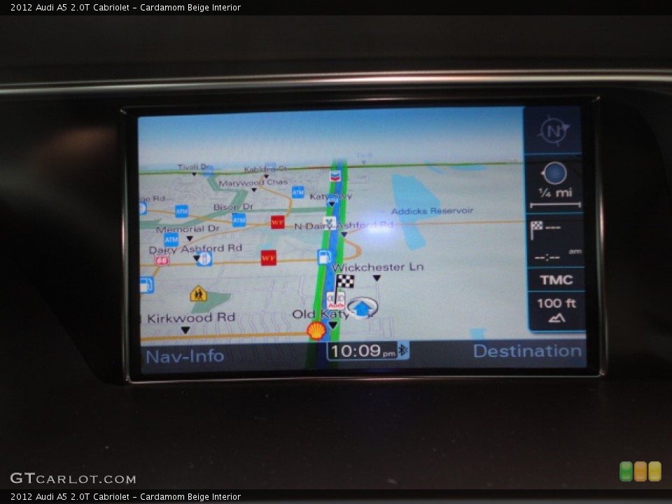Cardamom Beige Interior Navigation for the 2012 Audi A5 2.0T Cabriolet #62022136