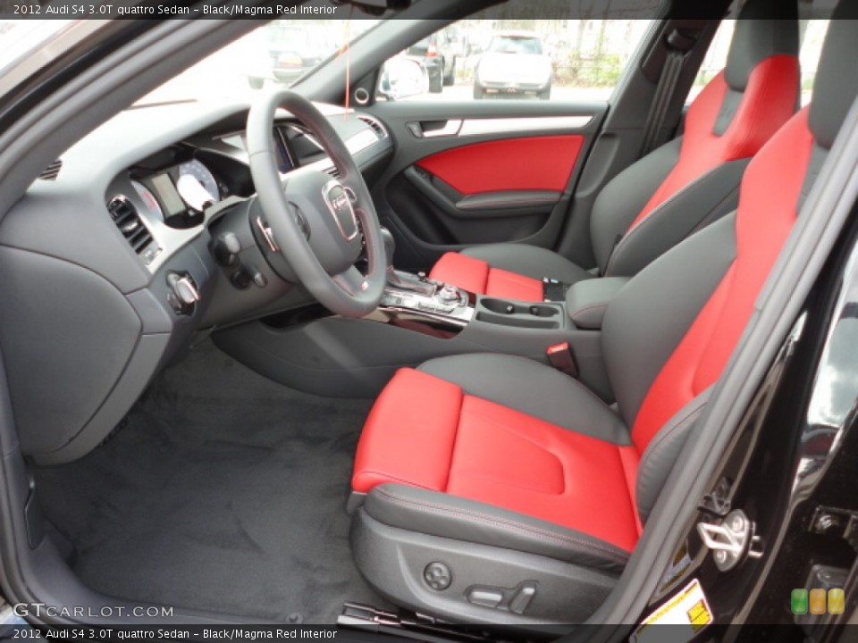 Black/Magma Red Interior Photo for the 2012 Audi S4 3.0T quattro Sedan #62022354