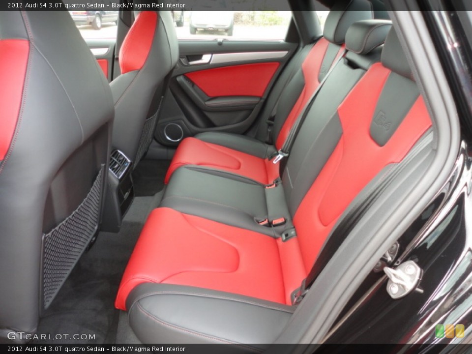 Black/Magma Red Interior Rear Seat for the 2012 Audi S4 3.0T quattro Sedan #62022363