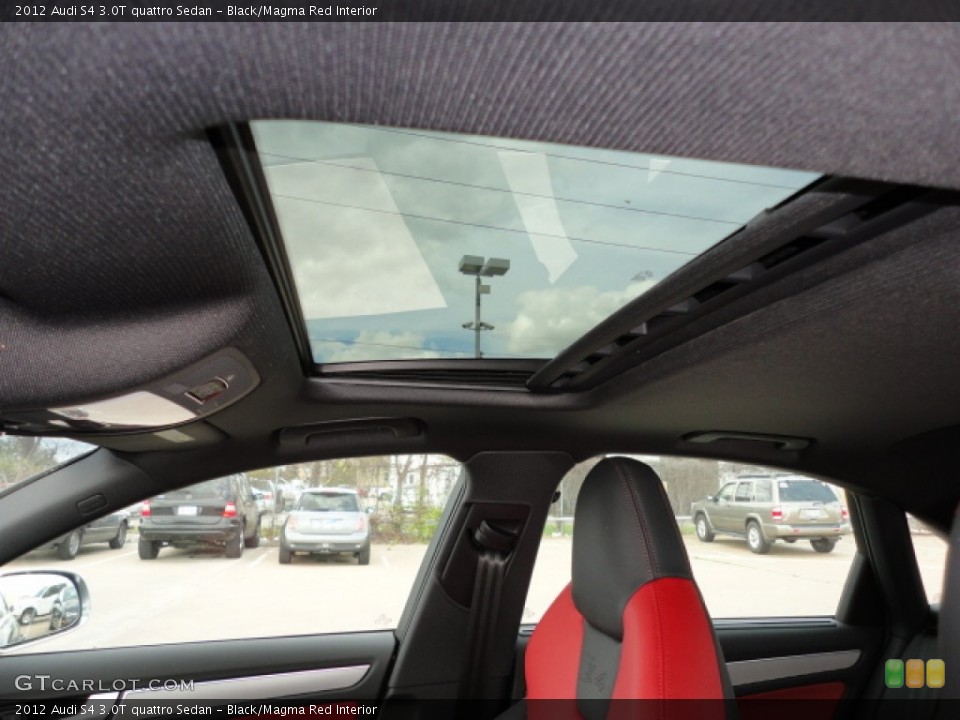 Black/Magma Red Interior Sunroof for the 2012 Audi S4 3.0T quattro Sedan #62022387
