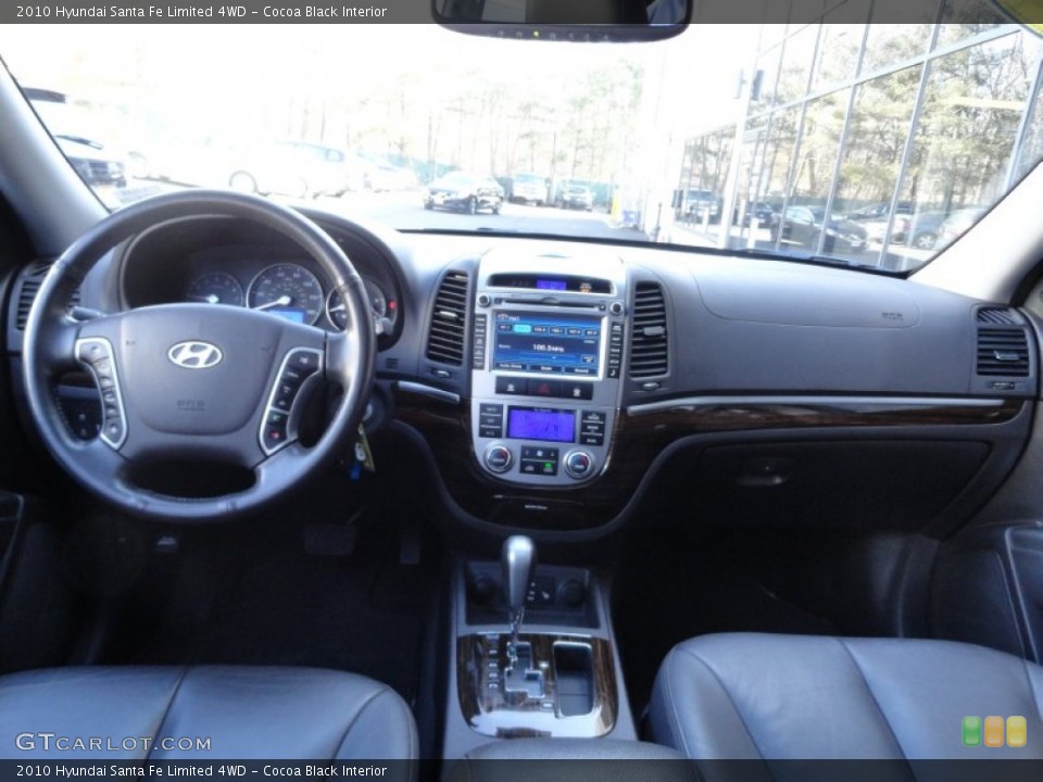 Cocoa Black Interior Dashboard for the 2010 Hyundai Santa Fe Limited 4WD #62028243