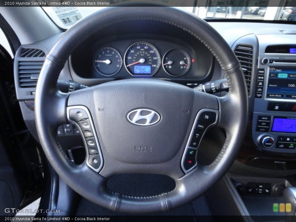 Cocoa Black Interior Steering Wheel for the 2010 Hyundai Santa Fe Limited 4WD #62028249