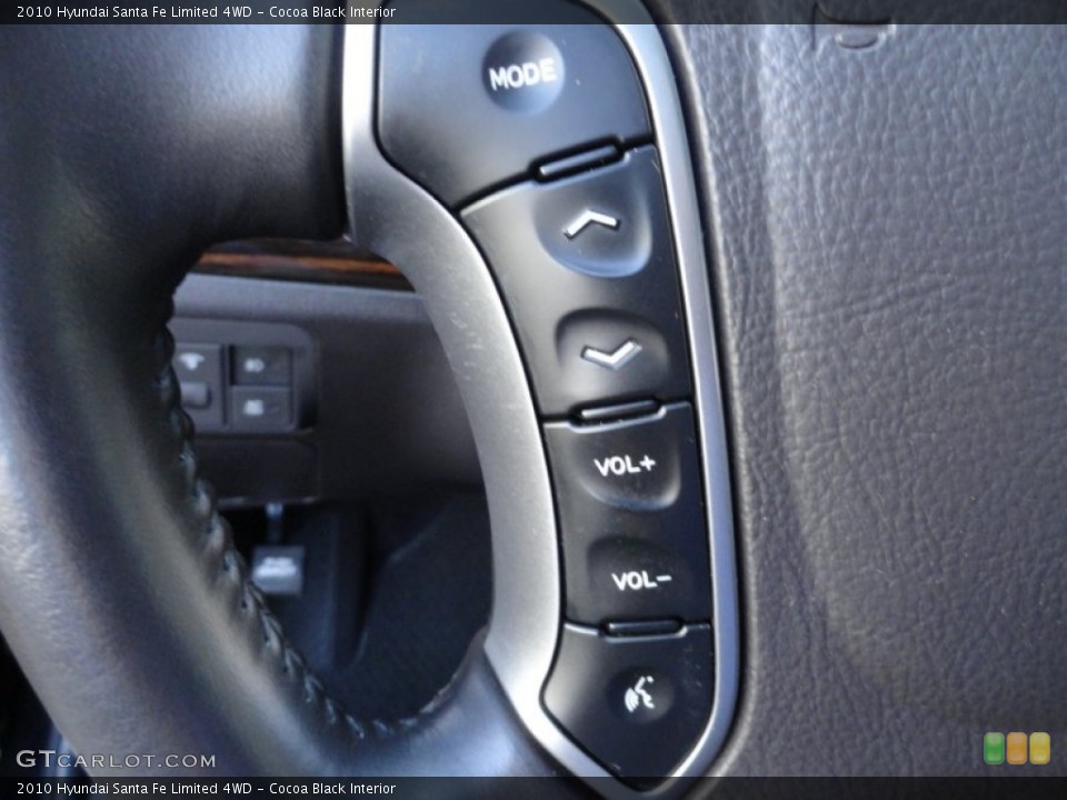 Cocoa Black Interior Controls for the 2010 Hyundai Santa Fe Limited 4WD #62028255