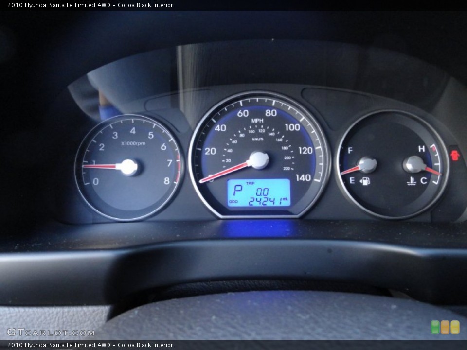 Cocoa Black Interior Gauges for the 2010 Hyundai Santa Fe Limited 4WD #62028264
