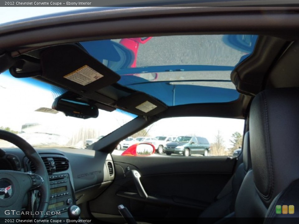 Ebony Interior Sunroof for the 2012 Chevrolet Corvette Coupe #62029755