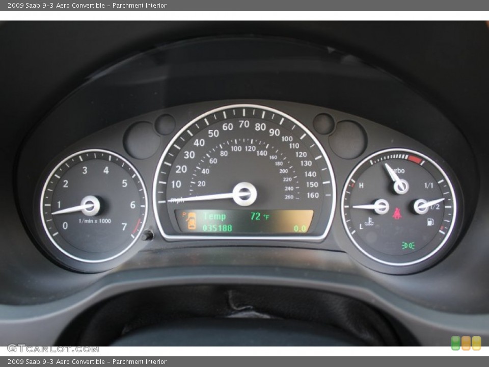 Parchment Interior Gauges for the 2009 Saab 9-3 Aero Convertible #62038600