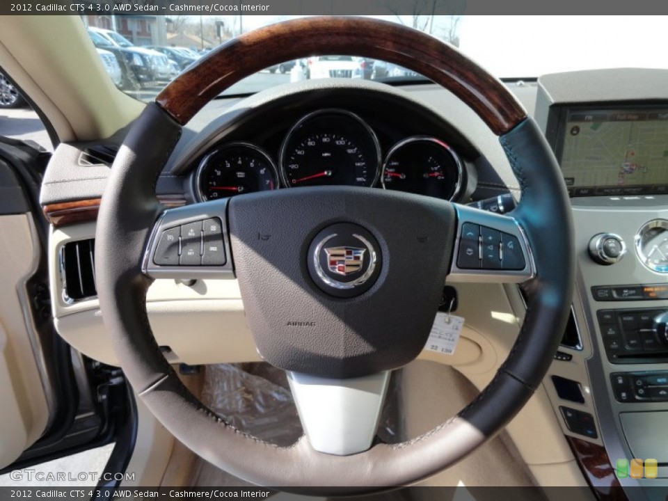 Cashmere/Cocoa Interior Steering Wheel for the 2012 Cadillac CTS 4 3.0 AWD Sedan #62042553