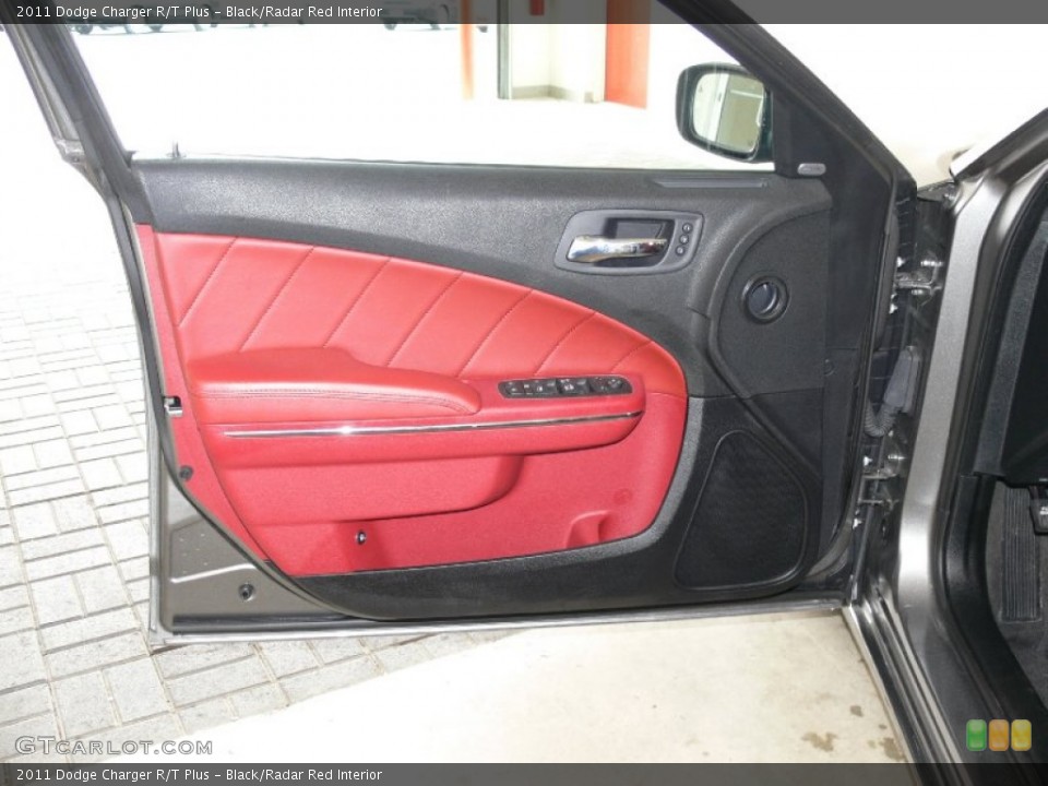 Black/Radar Red Interior Door Panel for the 2011 Dodge Charger R/T Plus #62048958