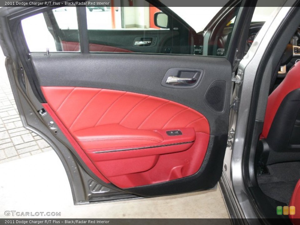 Black/Radar Red Interior Door Panel for the 2011 Dodge Charger R/T Plus #62048964